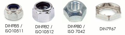 Sicherungsmuttern, Sperrmuttern, DIN985 Muttern