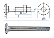 M5 x 25mm Torbandschrauben DIN603 Stahl verzinkt (10 Stk.)