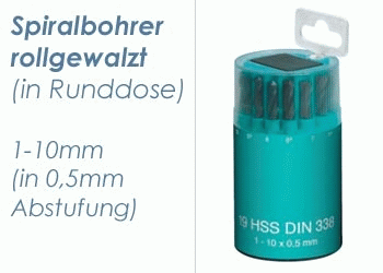 HSS-R Runddose 19 teilig  1-10mm (1 Stk.)