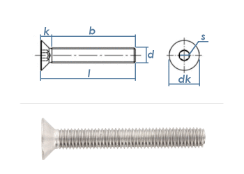 M4 x 16mm Senkschrauben DIN7991 Edelstahl A2 (100 Stk.)