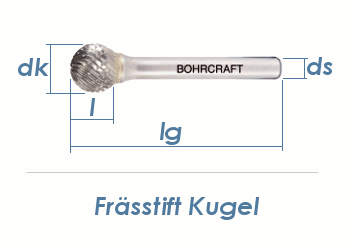 10mm HM-Frässtift Kugel (1 Stk.)