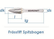 10mm HM-Frässtift Spitzbogen (1 Stk.)
