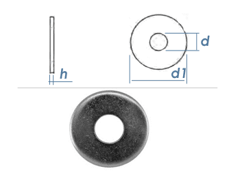 5,5mm Unterlegscheiben großer AD + dicker DIN440 Stahl verzinkt (10 Stk.)