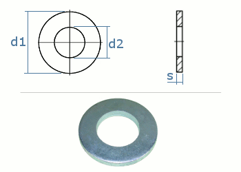 15mm Unterlegscheiben DIN134 Stahl verzinkt (10 Stk.)