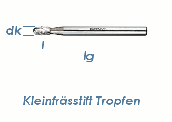 3mm HM-Kleinfrässtift Tropfen (1 Stk.)