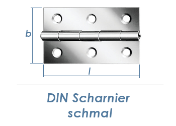 30 x 22mm Scharnier schmal Edelstahl (1 Stk.)