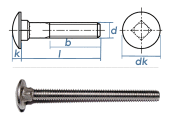 M5 x 40mm Torbandschrauben DIN603 Edelstahl A2 (10 Stk.)