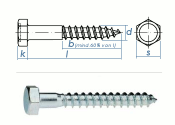 6 x 80mm Sechskant-Holzschrauben DIN 571  Verzinkt (10 Stk.)