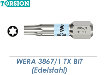 TX25 Edelstahl Bit  Wera 3867/1 TS Torx TX25 (1 Stk.)