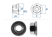 M12 Sechskantmutter m. Flansch DIN6923 Edelstahl A2 (1 Stk.)