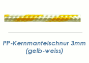 3mm PP- Kernmantelschnur gelb/weiss (je 1 lfm)
