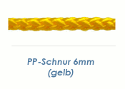 6mm PP- Schnur Rundgeflochten Gelb (je 1 lfm)