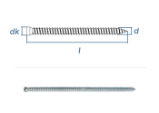 7,5 x 72mm Rahmenschrauben mit kleinem Kopf TX30 Stahl...