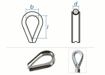 6mm Seilkausche BF Edelstahl A4 (1 Stk.)