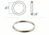 10 x 50mm Ring geschweißt Edelstahl A4 (1 Stk.)