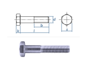 M6 x 90mm Sechskantschrauben DIN931 Teilgewinde Stahl...