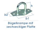 30mm Bügelkrampe mit sechseckiger Platte verzinkt (1...