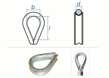 5mm Seilkausche BF Stahl verzinkt (1 Stk.)