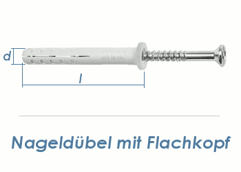 5 x 50mm Nageld&uuml;bel m. Flachkopf (10 Stk.)