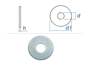 11mm Unterlegscheiben großer AD + dicker DIN440 Stahl verzinkt (10 Stk.)