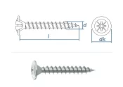 3,5 x 25mm Rückwandschrauben PZ2 Stahl verzinkt (100...
