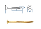 4 x 40mm Spanplattenschrauben TG TX20 Stahl gelb verzinkt...