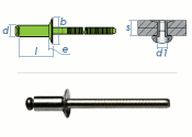 3 x 8mm Blindniete Senkkopf Edelstahl A2 DIN 7337 (10 Stk.)