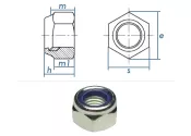 M12x1.25 Feingewinde Sicherungsmuttern DIN985 Stahl...