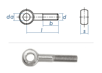 DIN 444 LB Augenschraube Bolzen Ringschraube VOLLGEWINDE Edelstahl A2 M10 x  120