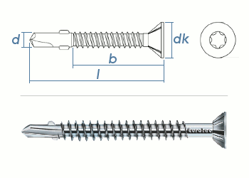 6,3 x 60mm Flügelbohrschrauben TX Stahl verzinkt (10 Stk.)