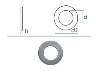 8,4mm Unterlegscheiben DIN433 / ISO7092 Edelstahl A2 (100 Stk.)