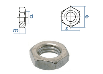 M14 Sechskantmuttern niedrige Form DIN439 Edelstahl A2  (10 Stk.)