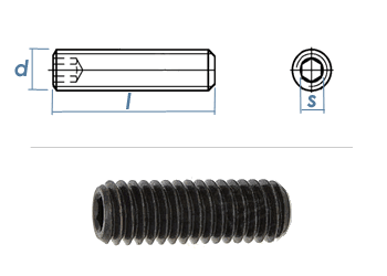 M8 x 10mm Gewindestift Kegelkuppe DIN913 45H schwarz (10 Stk.)