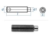 M10 x 30mm Gewindestift Zapfen DIN915 Edelstahl A2 (1 Stk.)