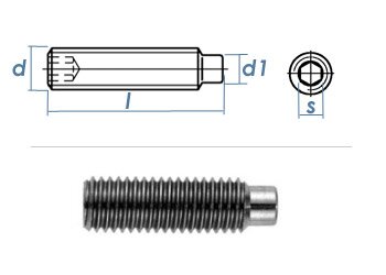 M10 x 40mm Gewindestift Zapfen DIN915 Edelstahl A2 (1 Stk.)