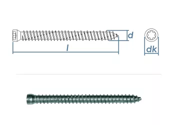 7,5 x 92mm Rahmenschrauben mit kleinem Kopf TX30 Stahl verzinkt (10 Stk.)