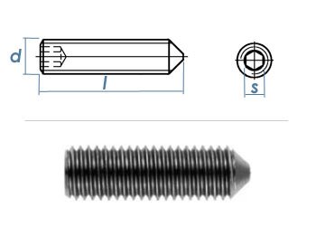 M4 x 4mm Gewindestift Spitze DIN914 Edelstahl A2 (100 Stk.)