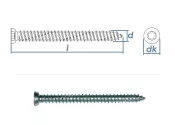 7,5 x 92mm Rahmenschrauben mit Senkkopf TX30 Stahl...