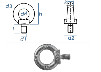 Augenbolzen mit Ring verzinkt Bolzen Ringbolzen M10x35mm Augbolzen 