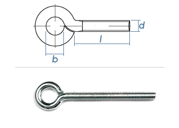 M10 x 100mm Ringschrauben verzinkt (1 Stk.)