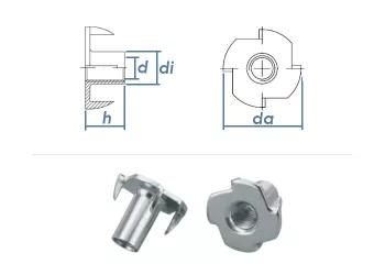 M6 x 9mm Einschlagmuttern verzinkt (10 Stk.)