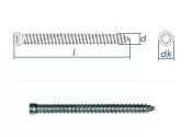 7,5 x 152mm Rahmenschrauben mit kleinem Kopf TX30 Stahl...