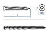 7,5 x 152mm Rahmenschrauben mit kleinem Kopf TX30 Stahl...