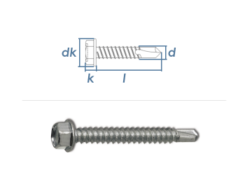 4,2 x 16mm Bohrschrauben Sechskantkopf DIN7504 Stahl verzinkt (100 Stk.)