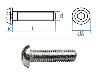 M5 x 6mm Linsenflachkopfschraube ISK ISO7380 Stahl verzinkt FKL10.9   (10 Stk.)