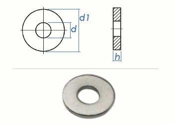 10,5mm Scheiben für Spannzeuge DIN6340 Stahl verzinkt (10 Stk.)