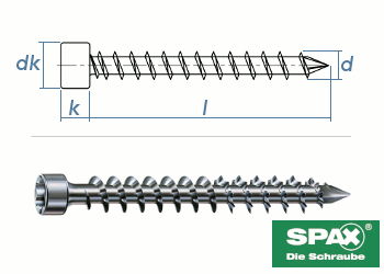 8 x 220mm SPAX Konstruktionsschrauben Vollgewinde TX Zylinderkopf (1 Stk.)