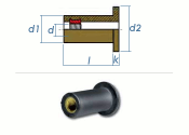 M8 x 15,1mm EPDM-Blindnietmuttern (1 Stk.)