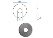 4,3 x 25 x 1,5mm Kotflügelscheiben Edelstahl A2 (10...