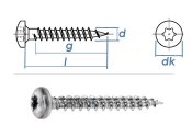 4 x 45mm Spanplattenschraube Pan Head TX verzinkt  (10 Stk.)